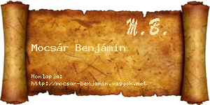 Mocsár Benjámin névjegykártya
